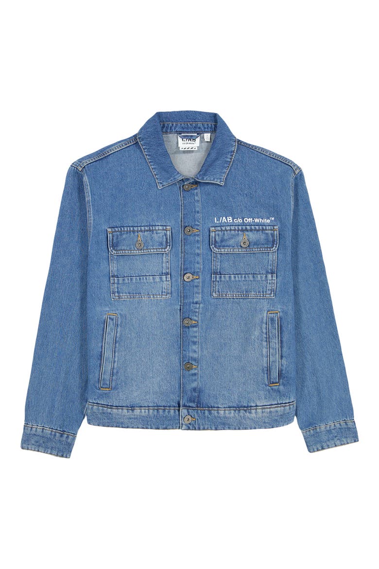 Denim Trucker Jacket, Alternate, color, STEEL INDIGO