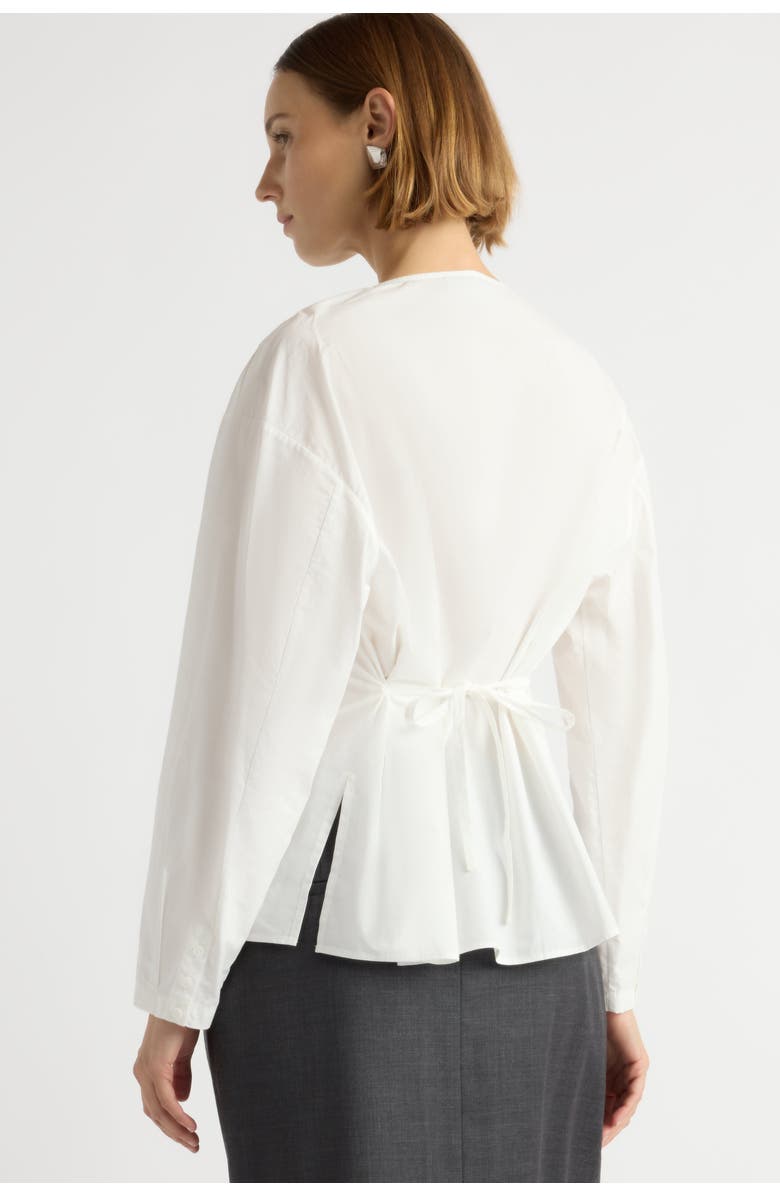 Modern Citizen Jinsol Cinch-Waist Cotton Poplin Blouse, Alternate, color, White