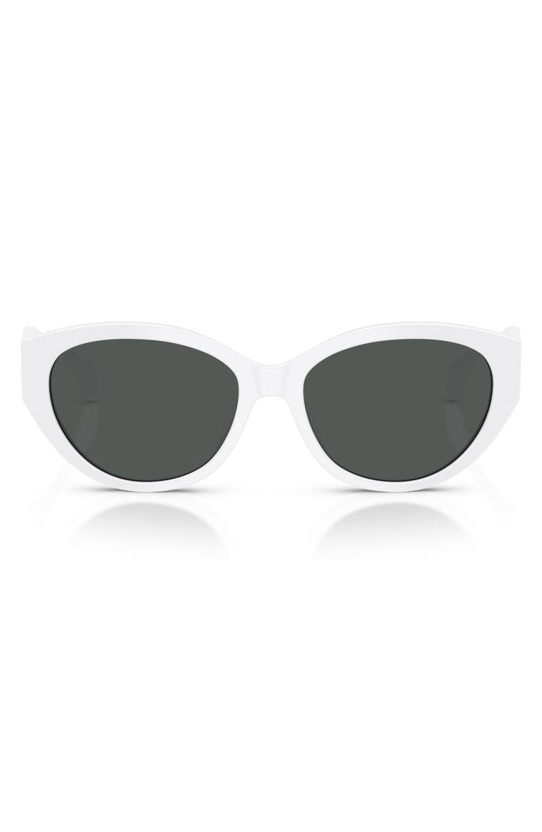 Versace 56mm Gradient Oval Sunglasses, Main, color, White/ Dark Grey