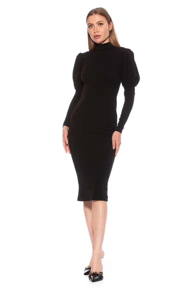Alexia Admor Diva Long Sleeve Midi Dress, Alternate, color, 