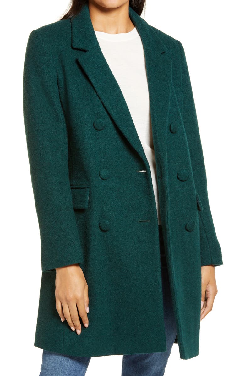 Sam Edelman Double Breasted Bouclé Coat, Alternate, color, 