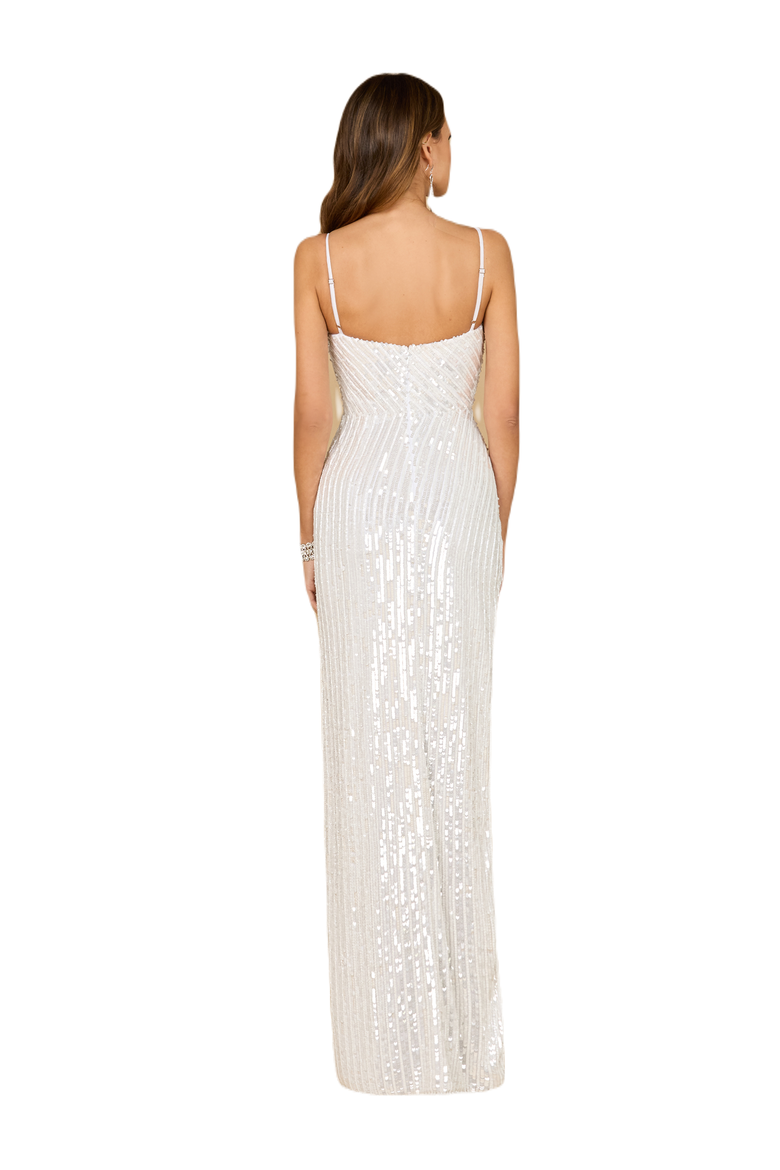 Tiffany Sequin Bridal Gown, Alternate, color, Ivory