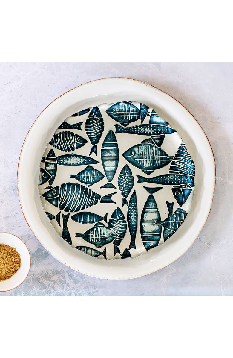 VIETRI Isola Glass Salad Plate, Alternate, color, Blue