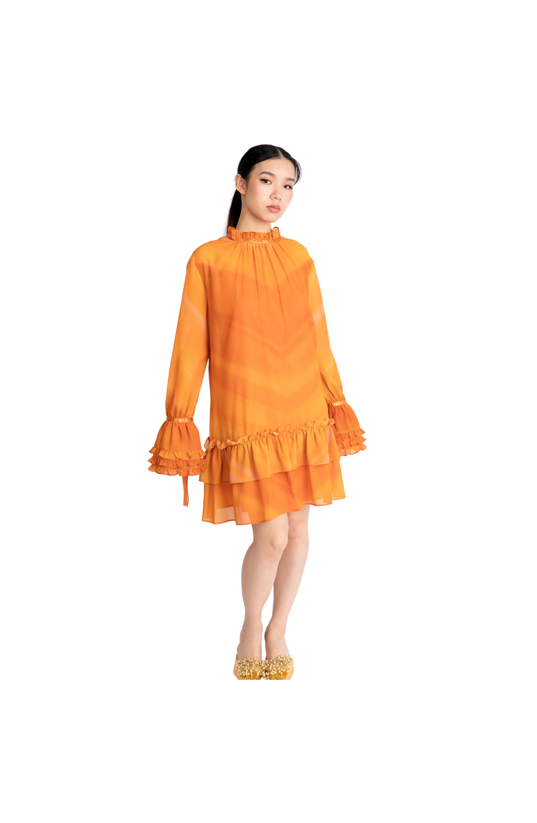 RICHANTEE Ruffles Mini Dress, Main, color, Orange