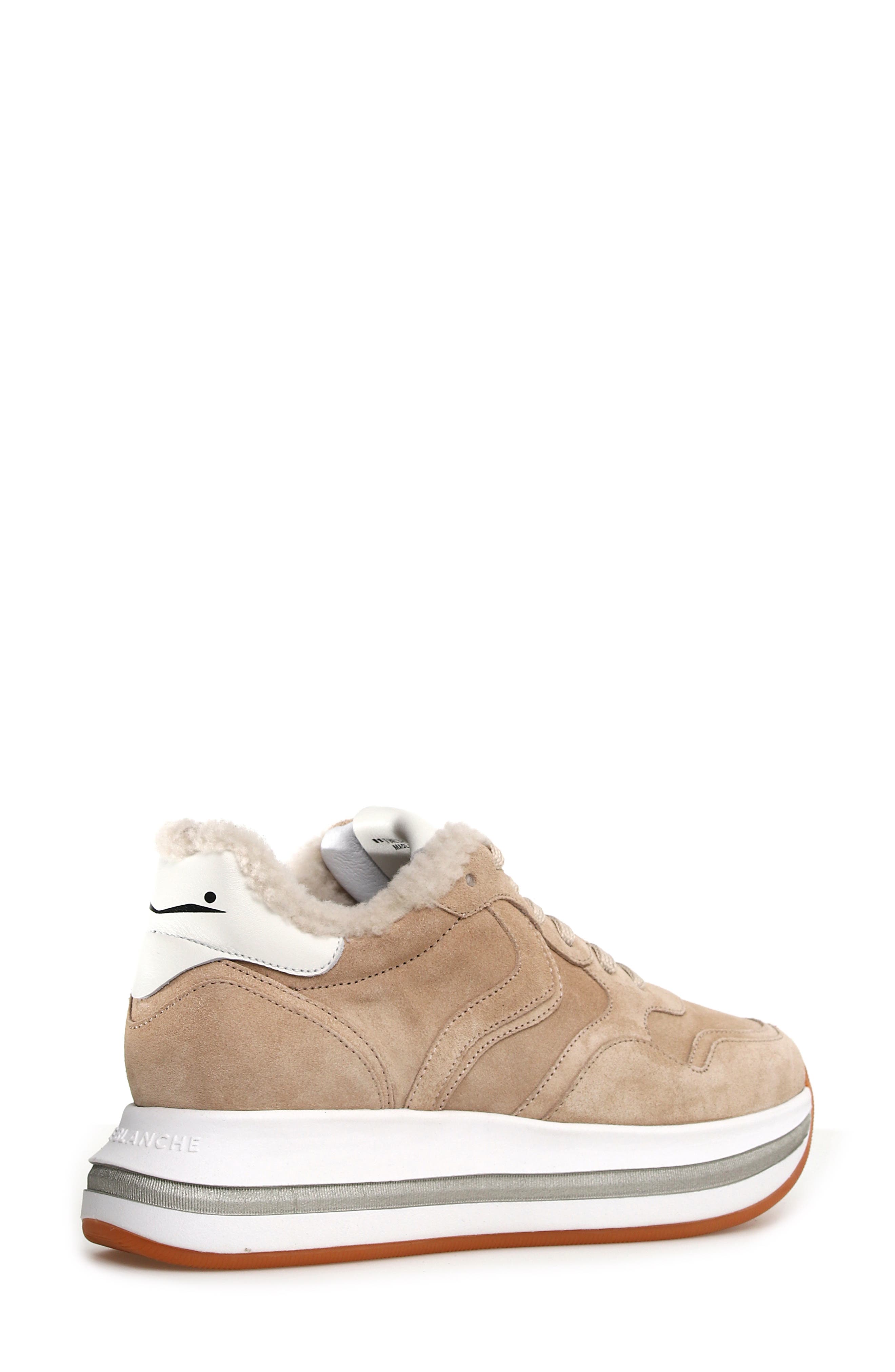 Voile Blanche Melany Genuine Shearling Lined Sneaker, Alternate, color, Beige