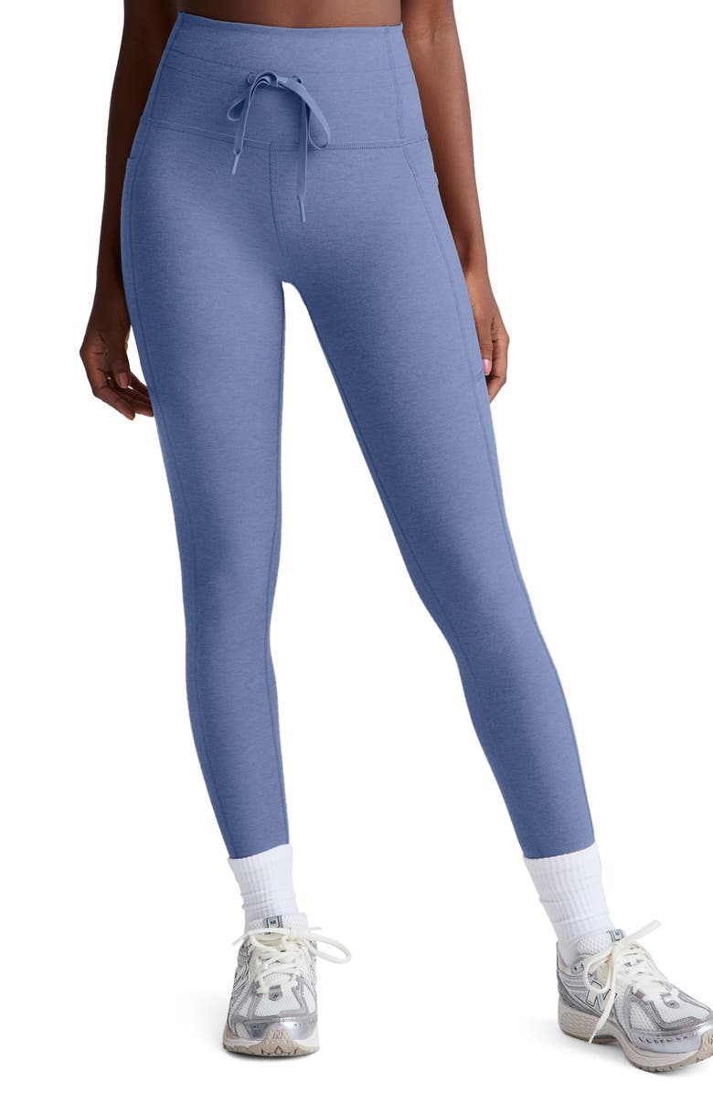 Beyond Yoga Space Dye Pocket Midi Leggings, Main, color, Washed Denim