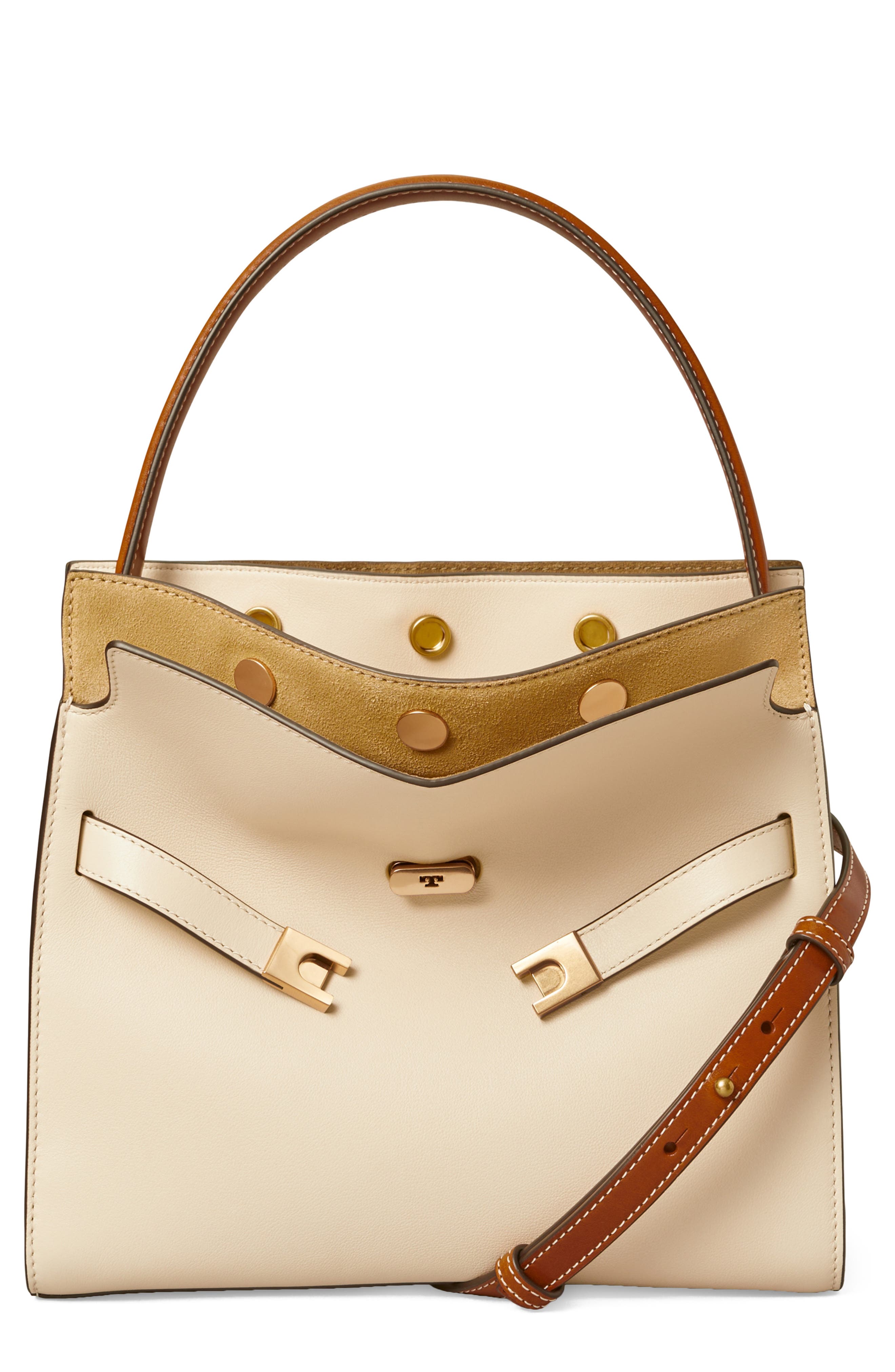 Small Lee Radziwill Leather Double Bag, Main, color, NEW CREAM