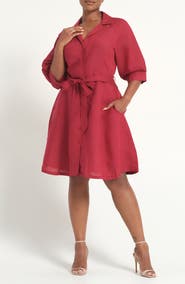 Estelle Maribel Linen Blend Shirtdress