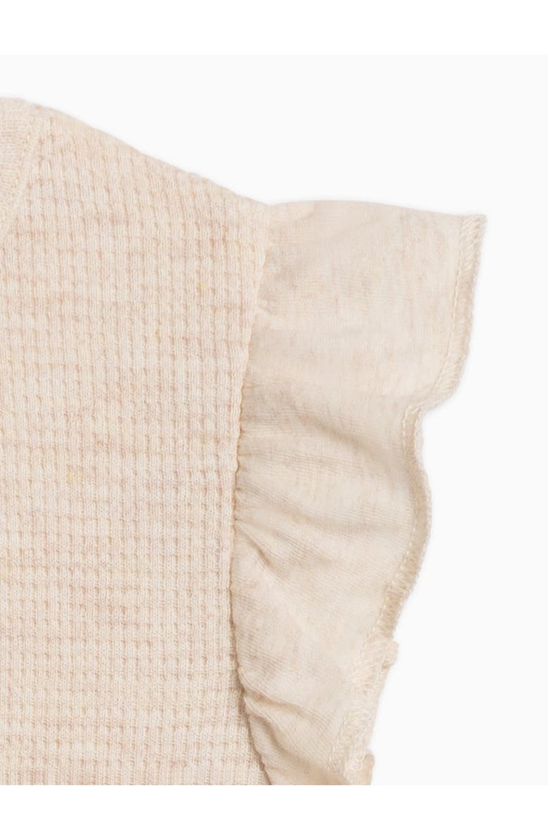 Colored Organics Maci Organic Waffle Flutter Tank Romper, Alternate, color, Heather Oat