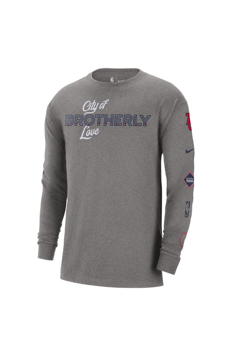 Nike Men's Nike Charcoal Philadelphia 76ers 2023/24 City Edition Max90 Expressive Long Sleeve T-Shirt, Alternate, color,
