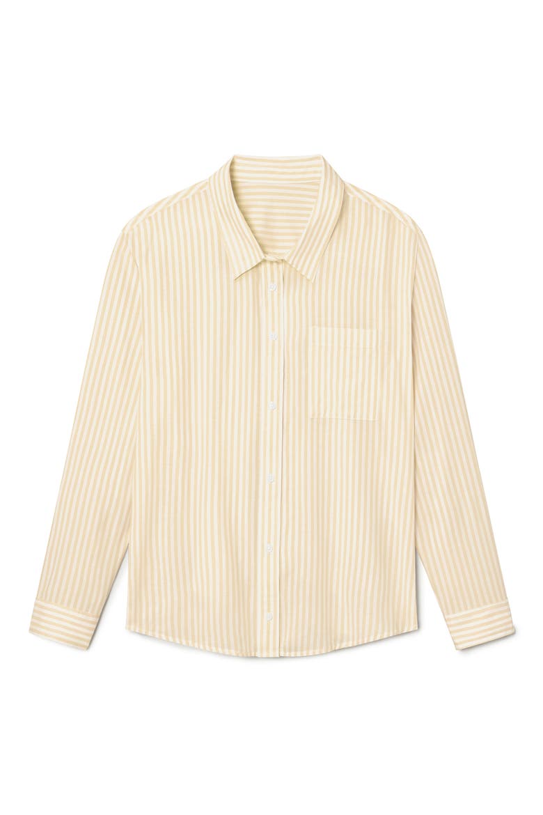 Stripe Woven Button-Up Sleep Shirt, Alternate, color, YELLOW