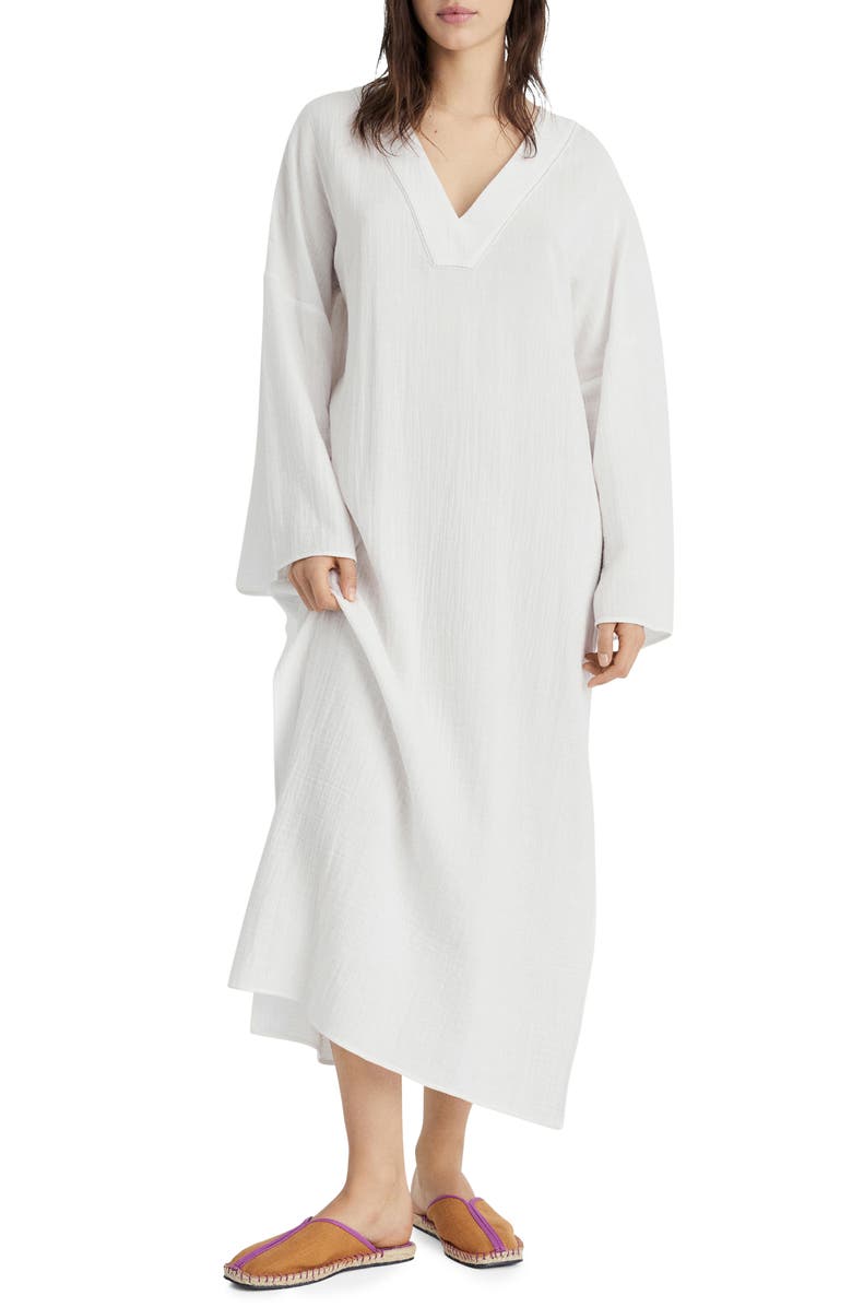 MANGO Oversize Pyjama Cotton Gauze Caftan, Main, color, 