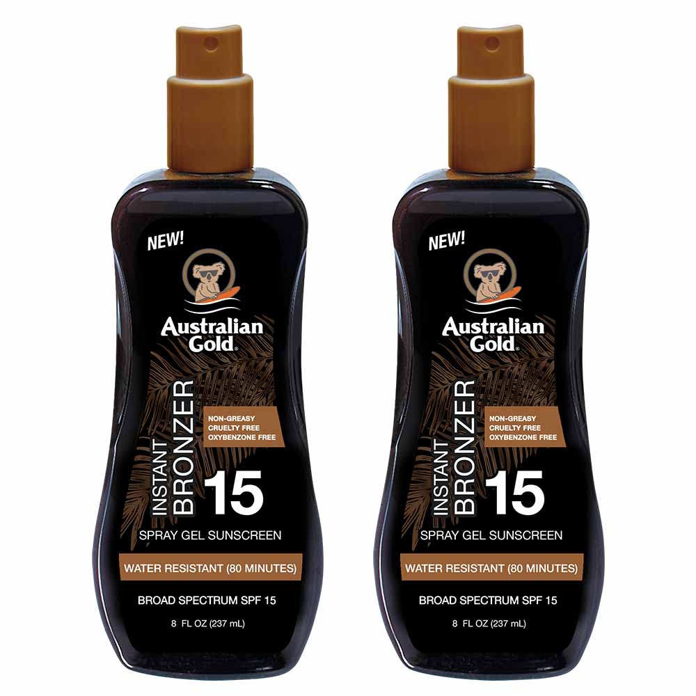 Australian Gold SPF 15 Spray Gel Sunscreen With Instant Bronzer 2x8oz in None at Nordstrom