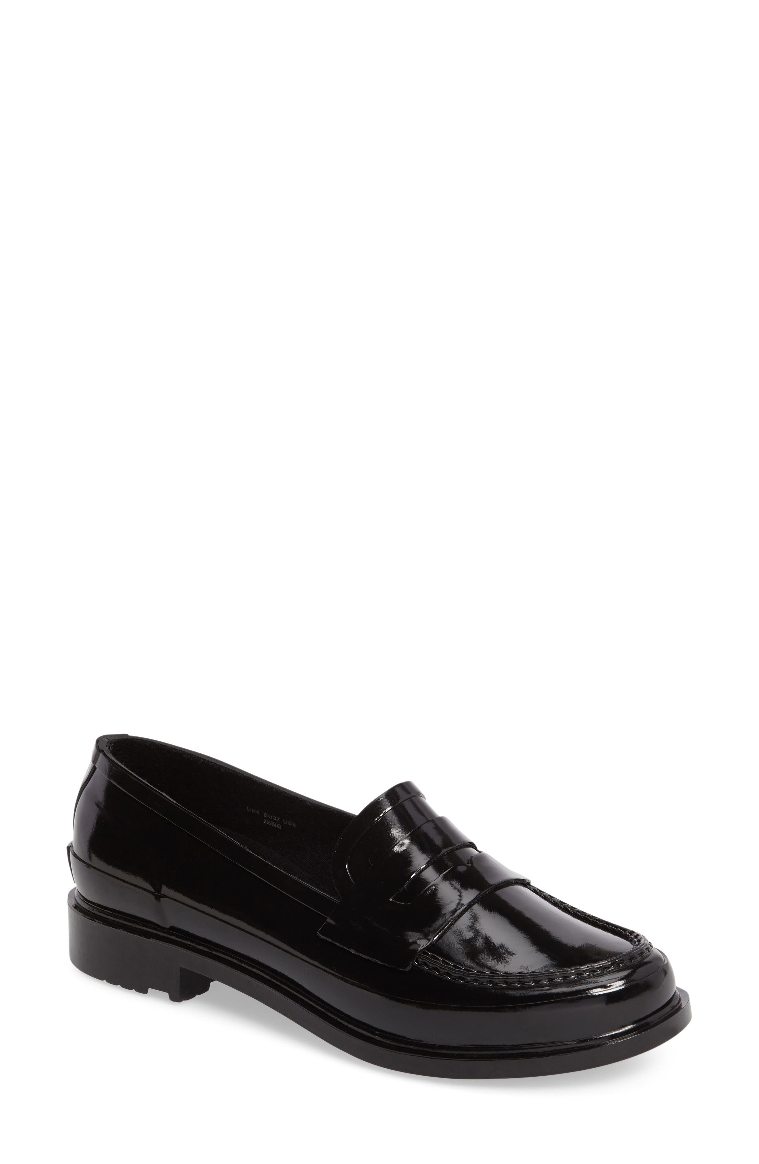 Original Waterproof Rubber Penny Loafer, Main, color, BLACK