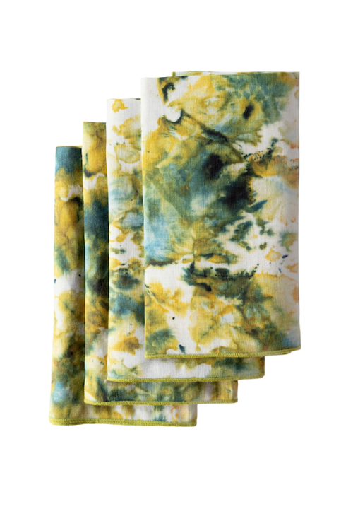 Goldie Home Green Marble Napkin Set of 4 in Green Marble Green Trim  product