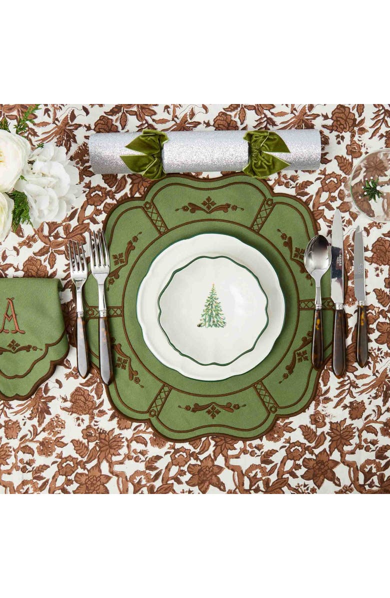 Mrs. Alice Doris Placemats, Alternate, color, Green