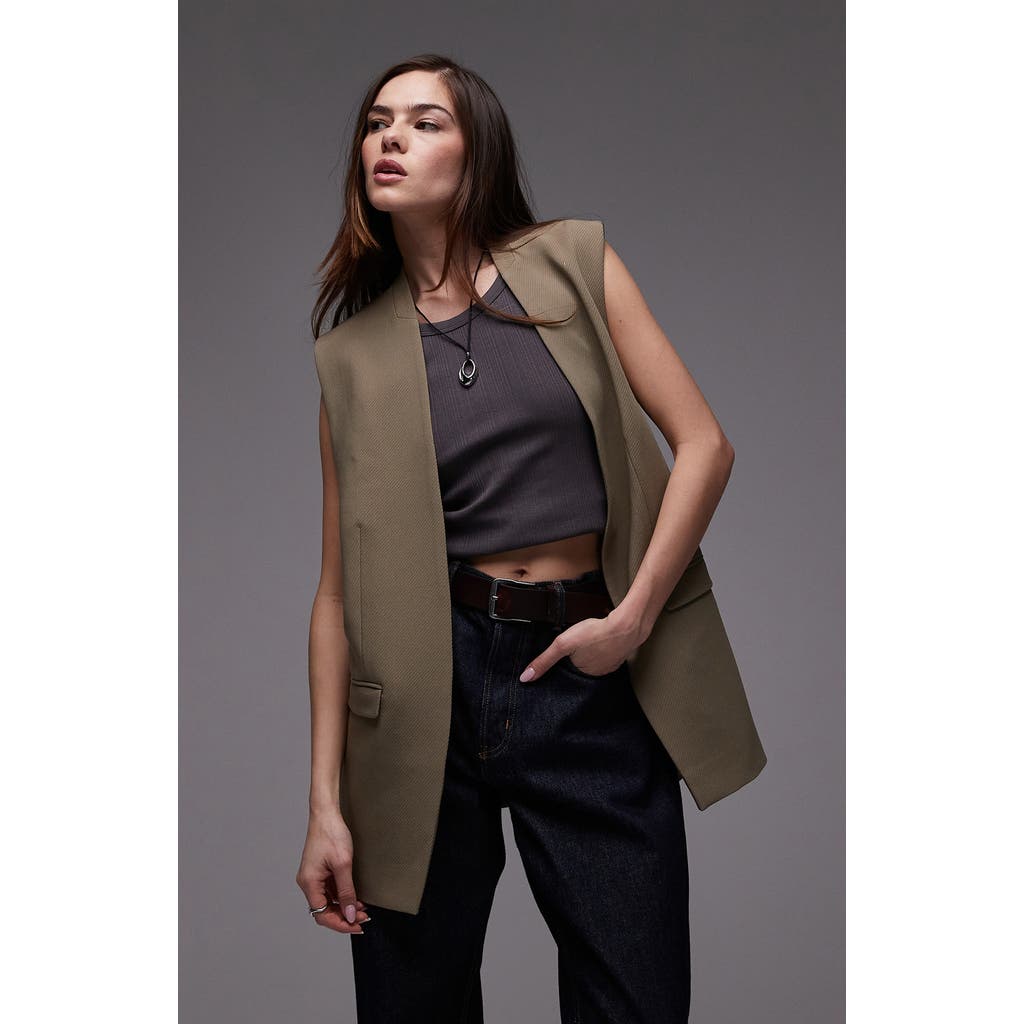 Topshop Chuck On Sleeveless Blazer