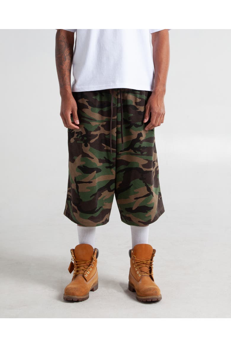 Baggy Fleece Shorts, Alternate, color, Heather White