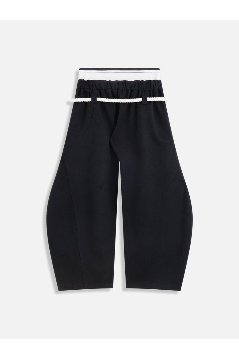 Double Waist Super Baggy Barrel Sweatpants, Alternate, color, Black