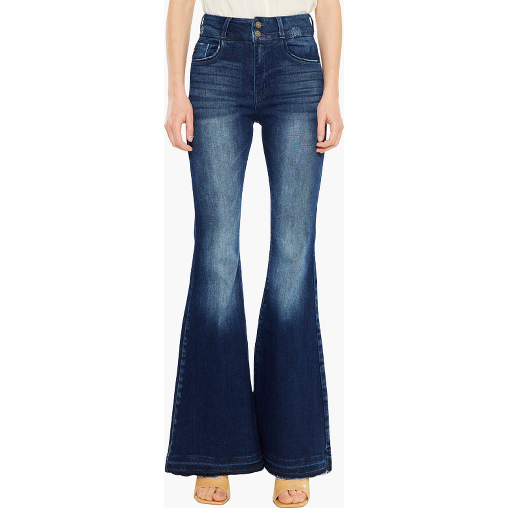 Kancan Cinthia Ultra High Rise Super Flare Jeans In Blue