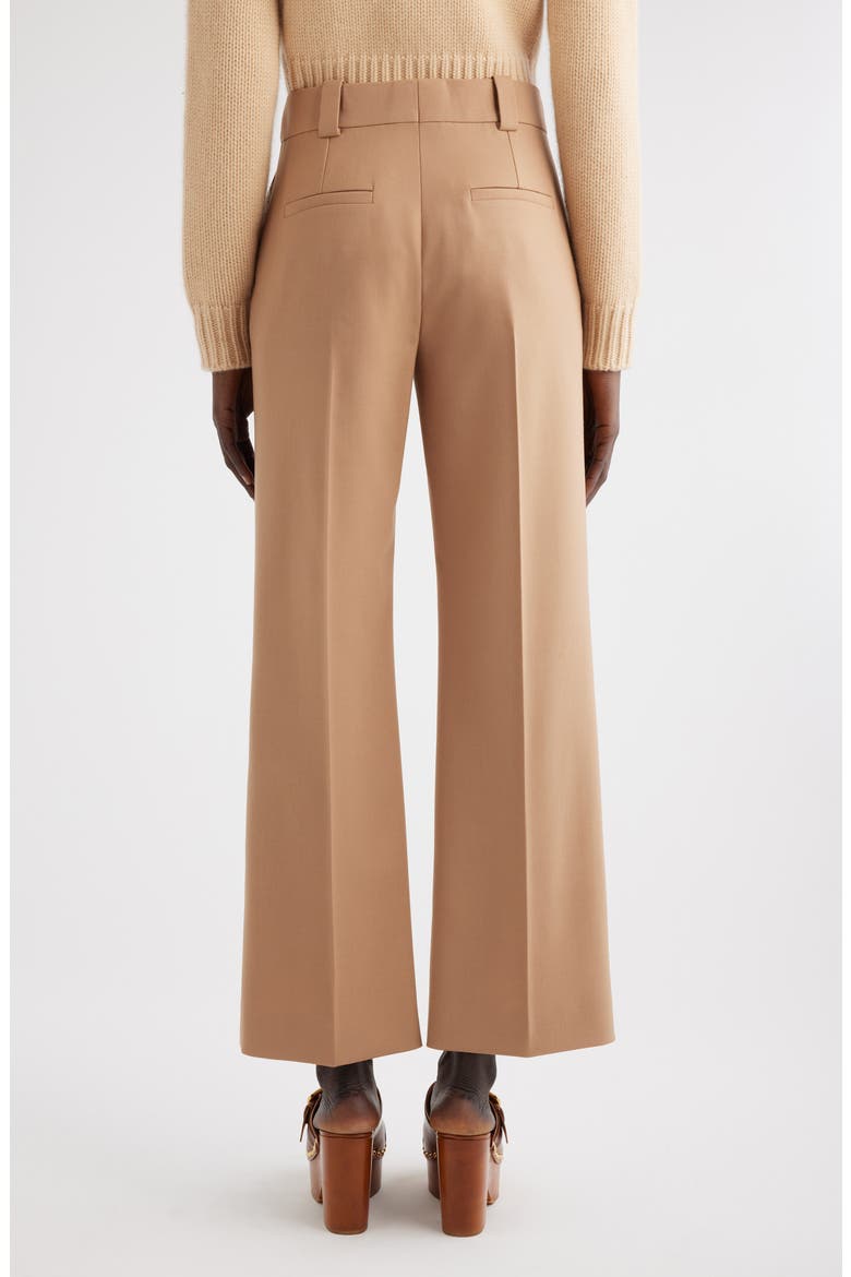 High Waist Wide Leg Wool Trousers, Alternate, color, COCONUT BROWN