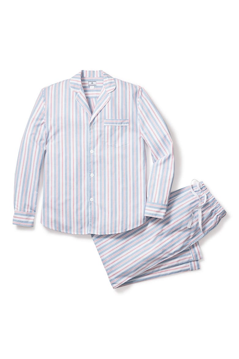 Stripe Cotton Pajamas, Main, color, BLUE