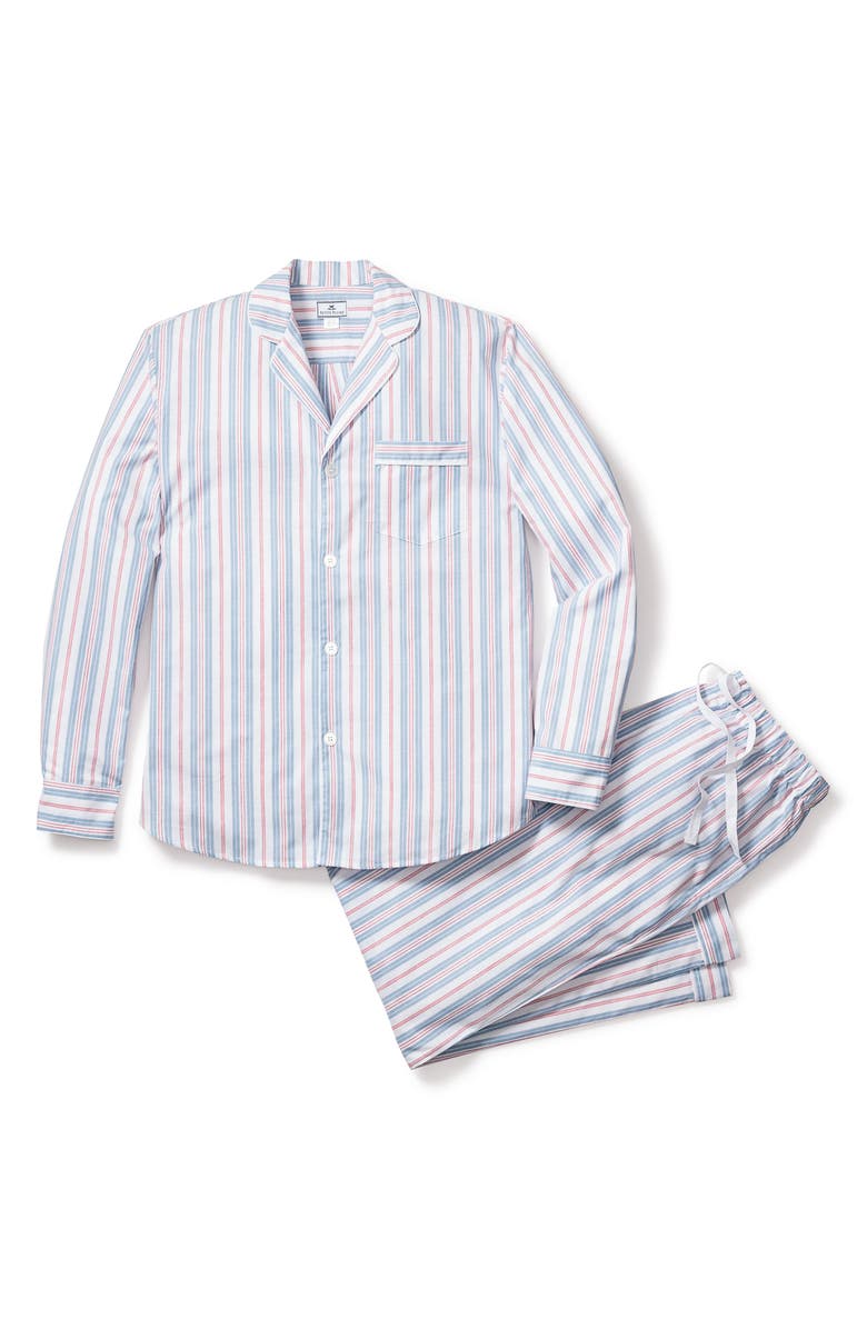 Petite Plume Stripe Cotton Pajamas, Main, color, 