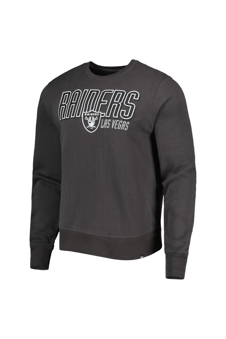 Men's '47 Charcoal Las Vegas Raiders Locked In Headline Pullover Sweatshirt, Alternate, color, Charcoal
