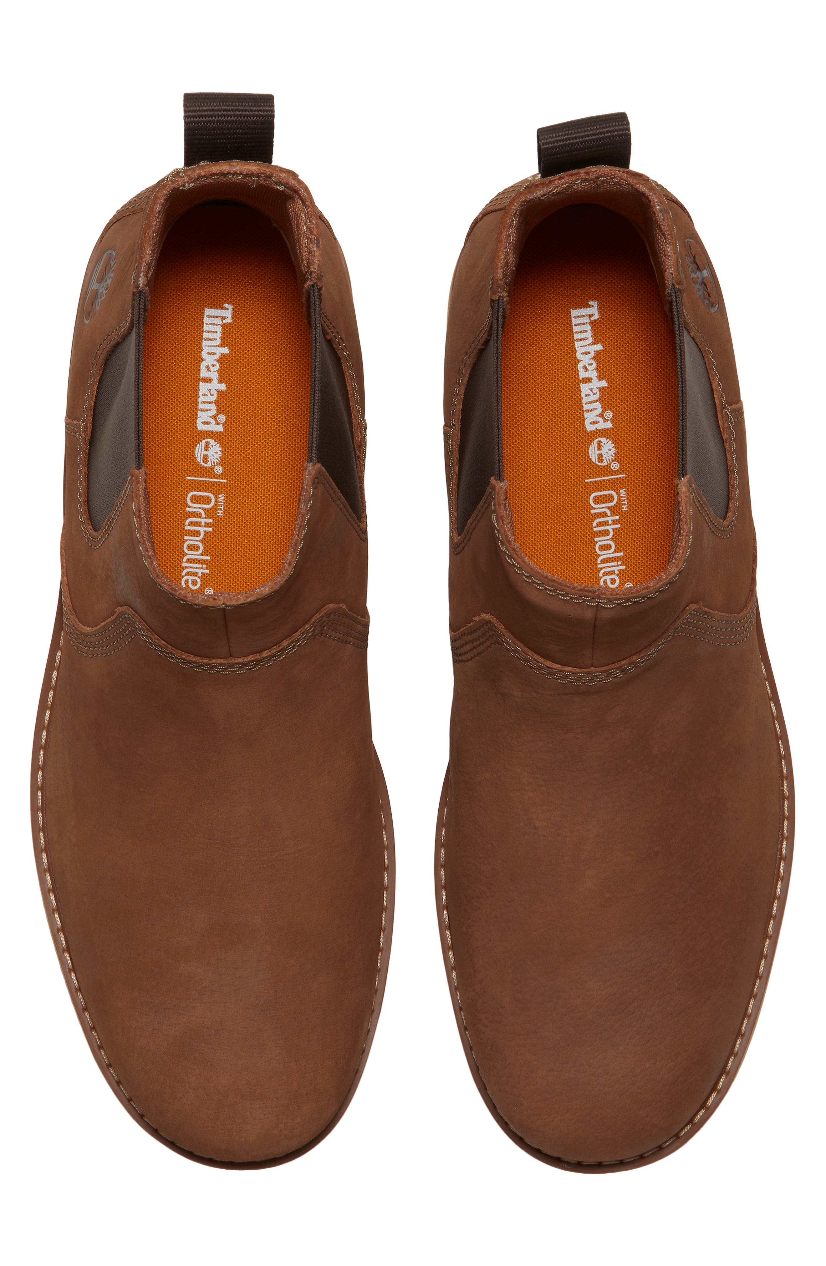 Redwood Edge Leather Chelsea Boot, Alternate, color, RUST NUBUCK