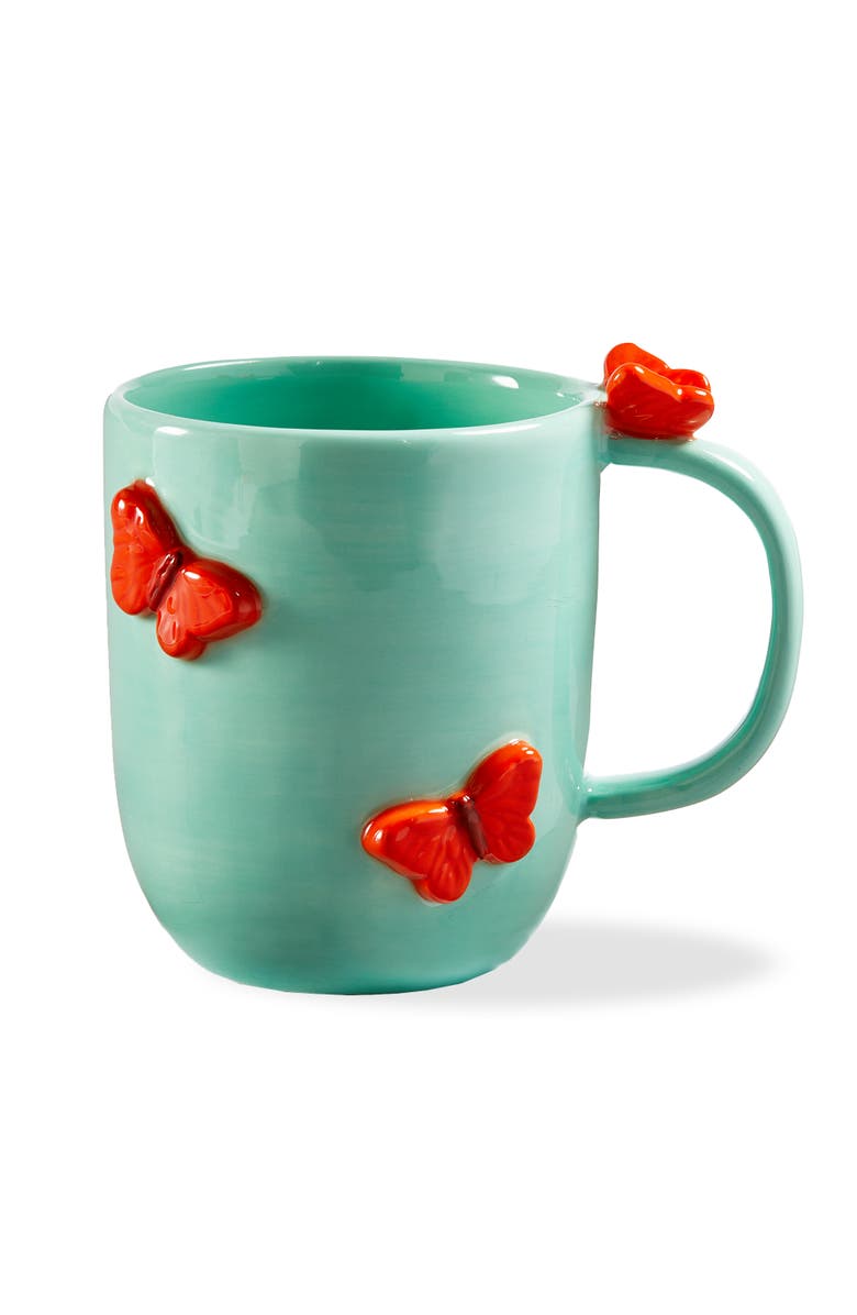 tag Garden Butterfly Mug Blue Multi Earthenware Spring, Main, color, Blue