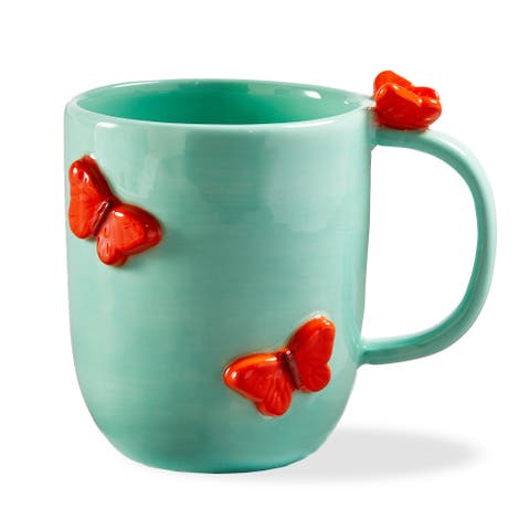Garden Butterfly Mug Blue Multi Earthenware Spring