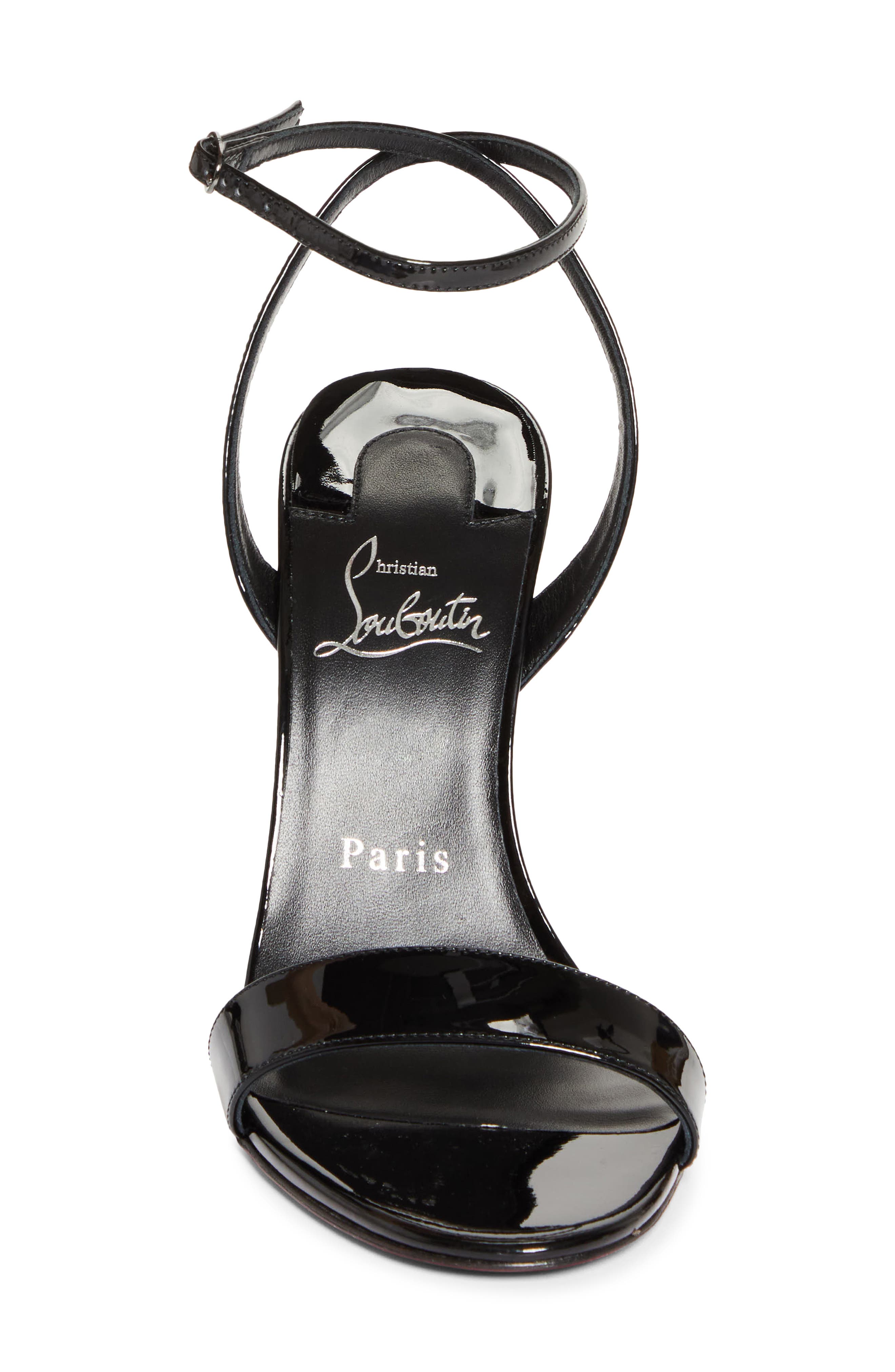 Christian Louboutin Zeezeenella Wedge Sandal, Alternate, color, Black/ Black