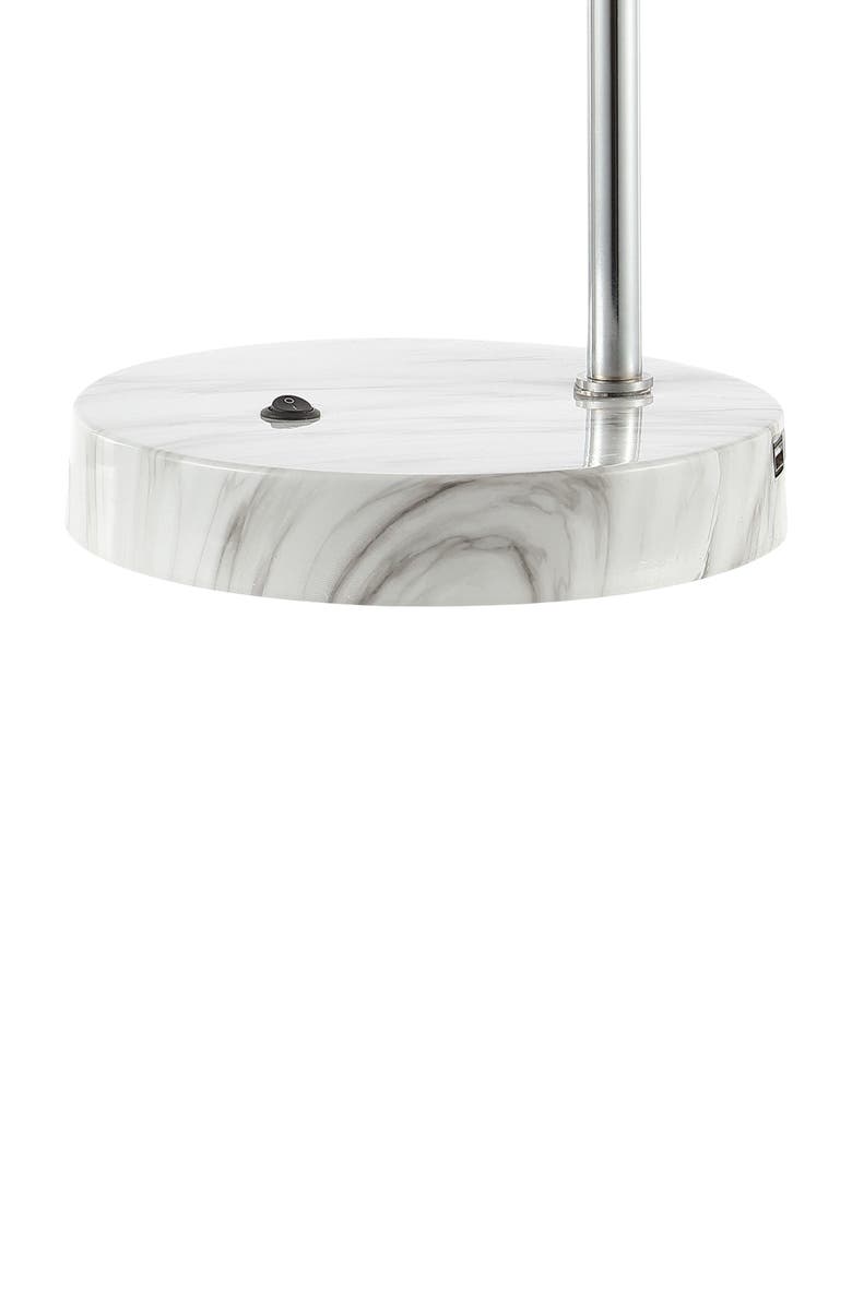 JONATHAN Y Ada 20" Industrial Contemporary Iron/Glass LED Task Lamp with USB Charging Port, Chrome/Smoke Gray, Alternate, color, Chrome