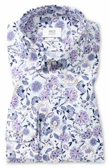 Slim Fit Floral Non-Iron Cotton Twill Dress Shirt