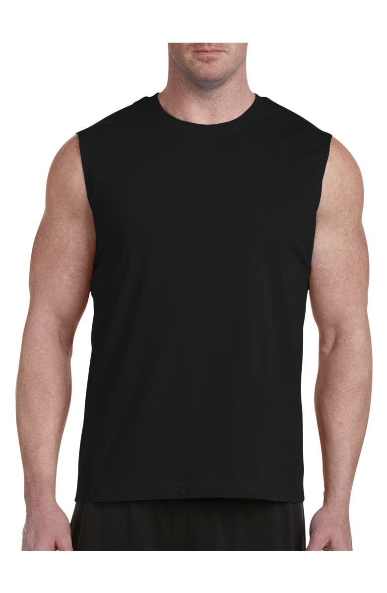 Harbor Bay by DXL Moisture-Wicking Muscle T-Shirt, Main, color, Black