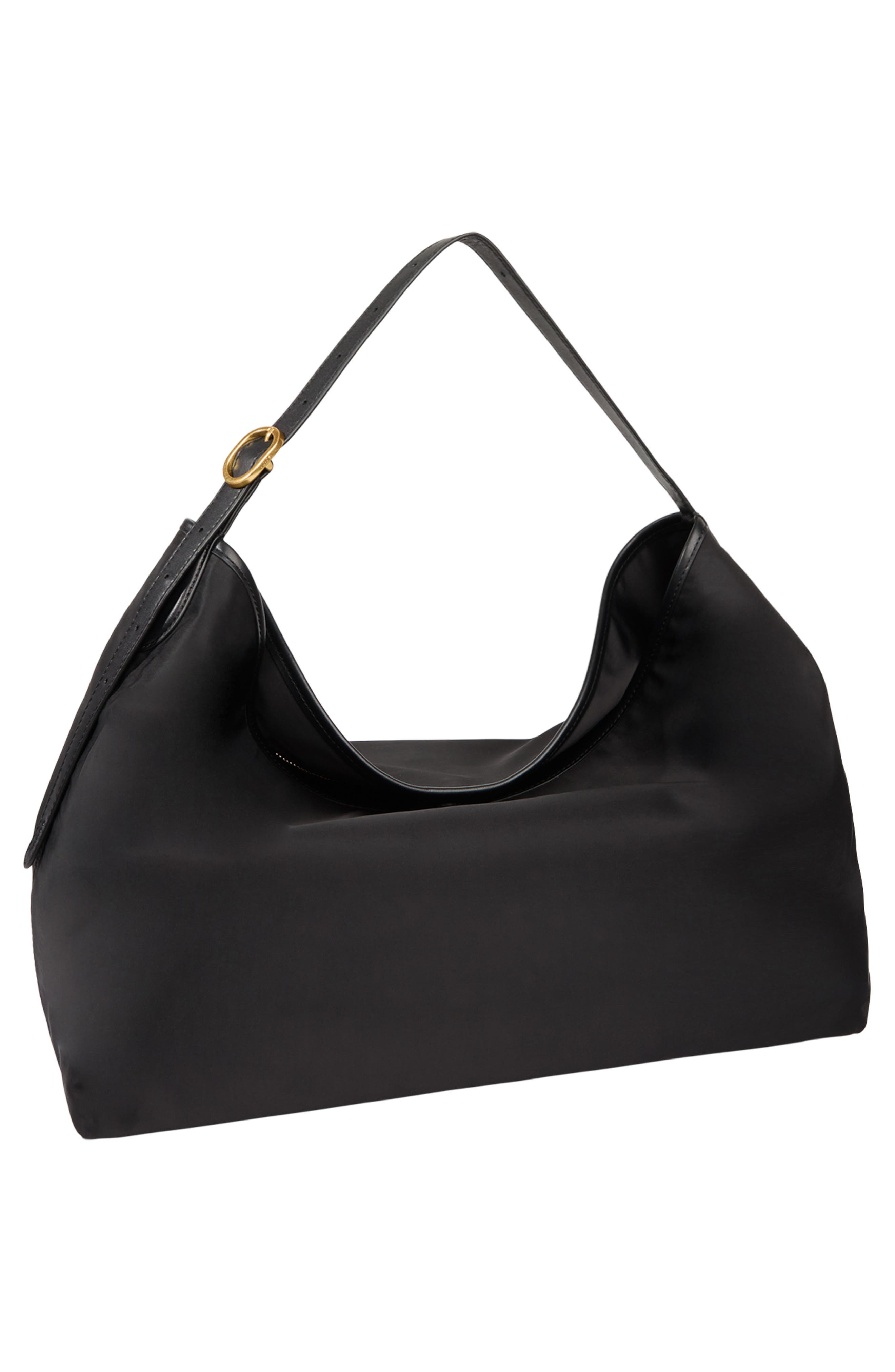 Vivian Medium Nylon Hobo, Alternate, color, BLACK