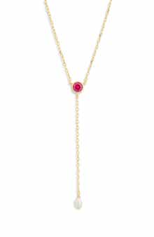 ARGENTO VIVO Red Stone Lariat Necklace