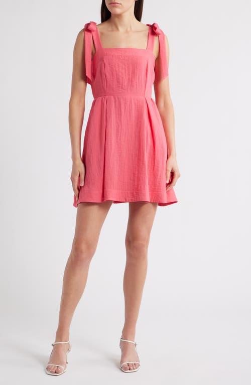 Sam Edelman Tie Strap A-line Minidress In Pink