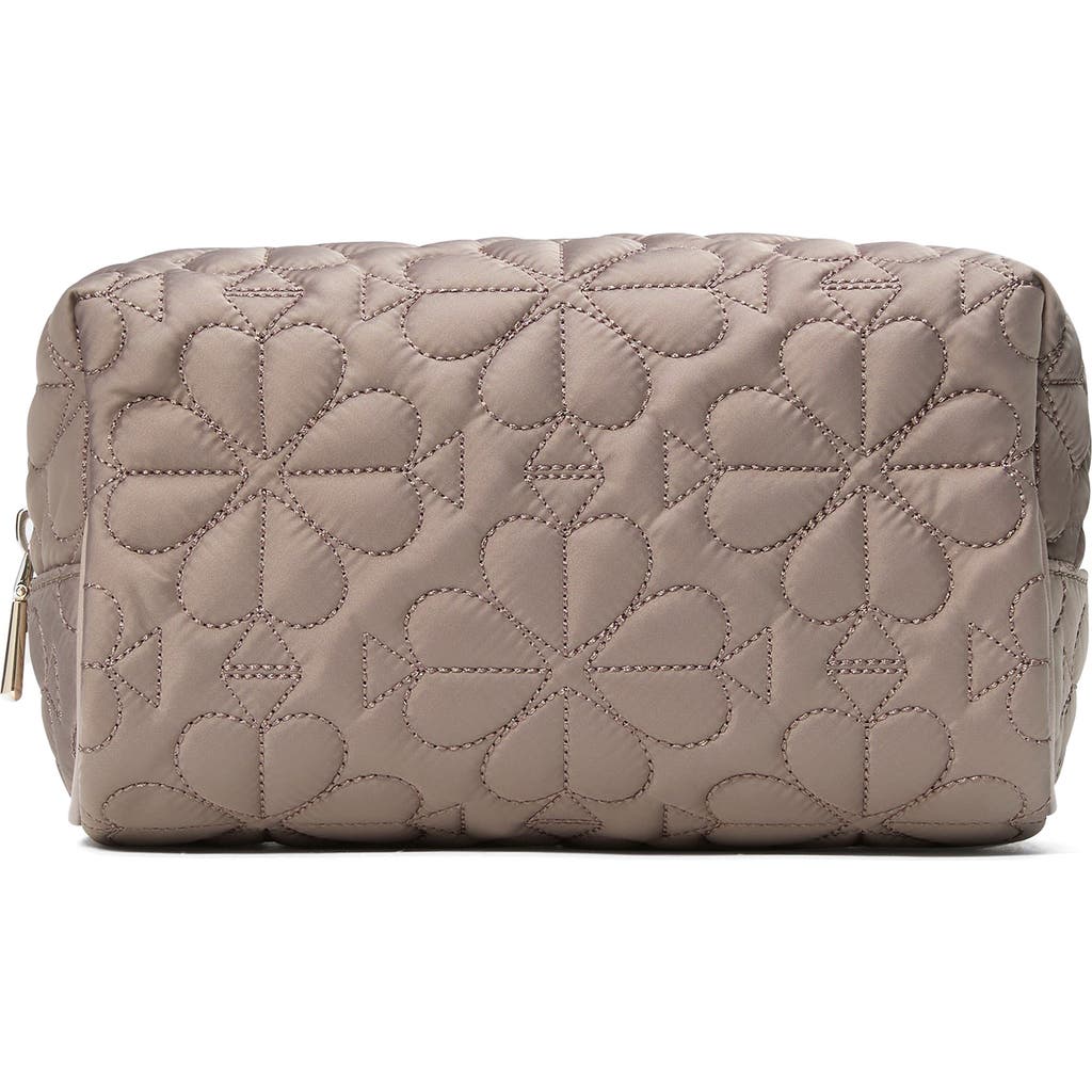 Kate Spade New York Small Tilly Quilted Fabric Cosmetics Case In Gray