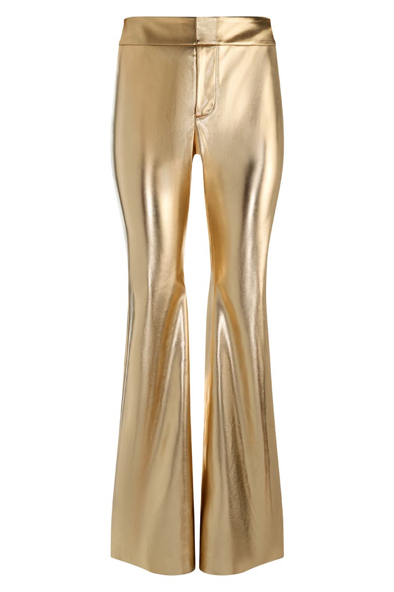 Andrew Faux Leather Flare Leg Pants, Alternate, color, GOLD