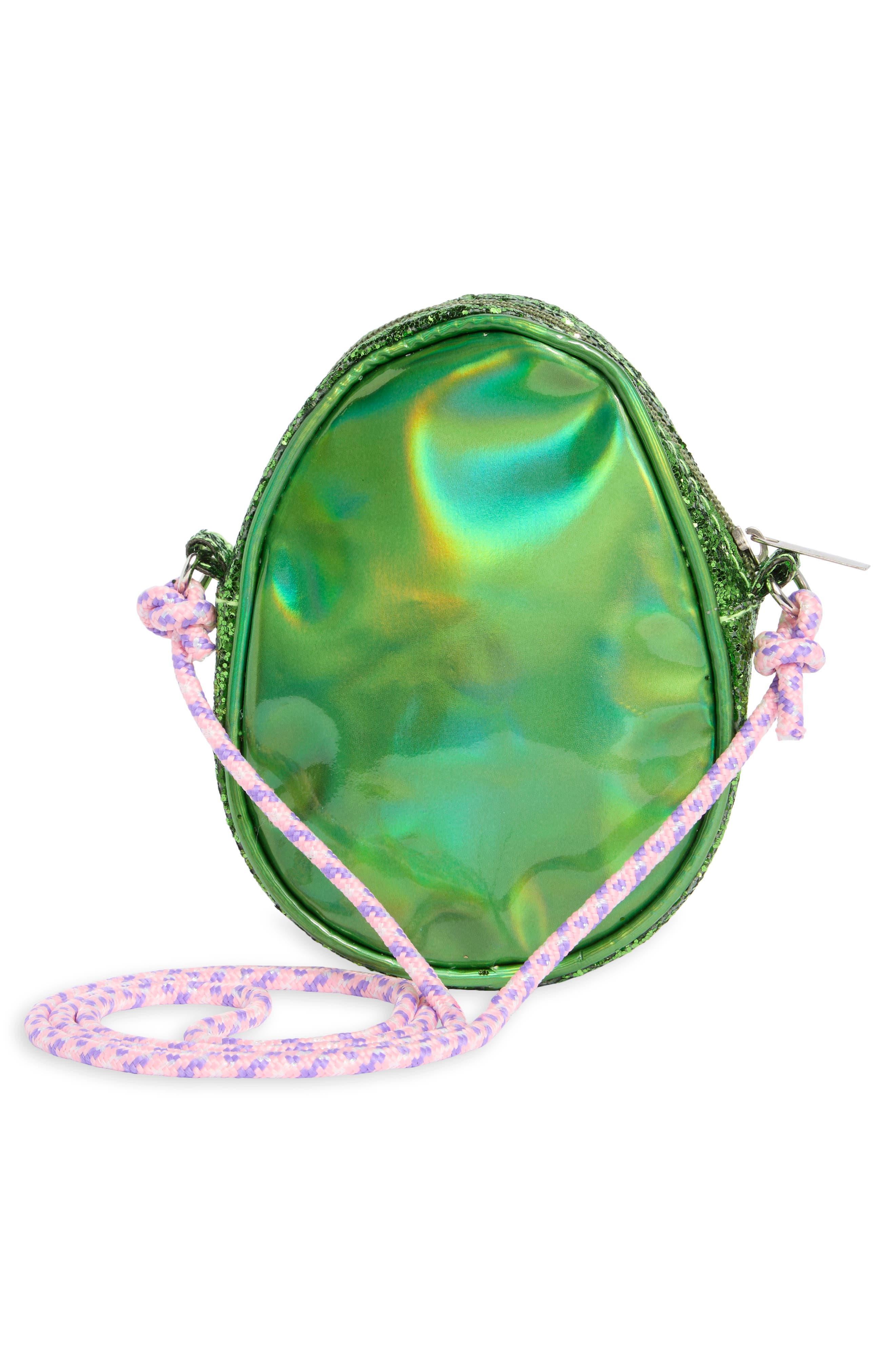 Piper & Jax Kids' Glitter Avocado Crossbody Bag, Alternate, color, Green