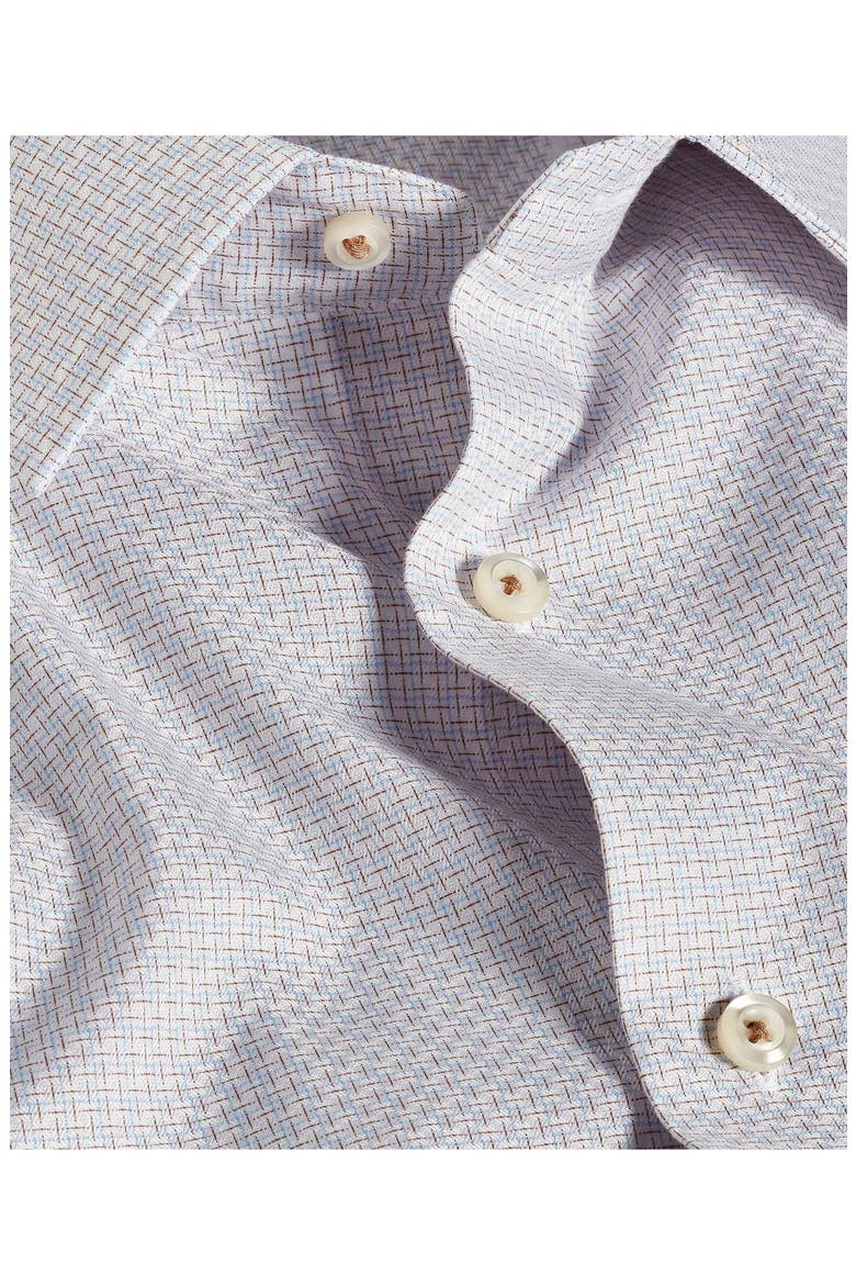 Trim Fit Check Cotton Dobby Dress Shirt, Alternate, color, WHITE/ DUNE