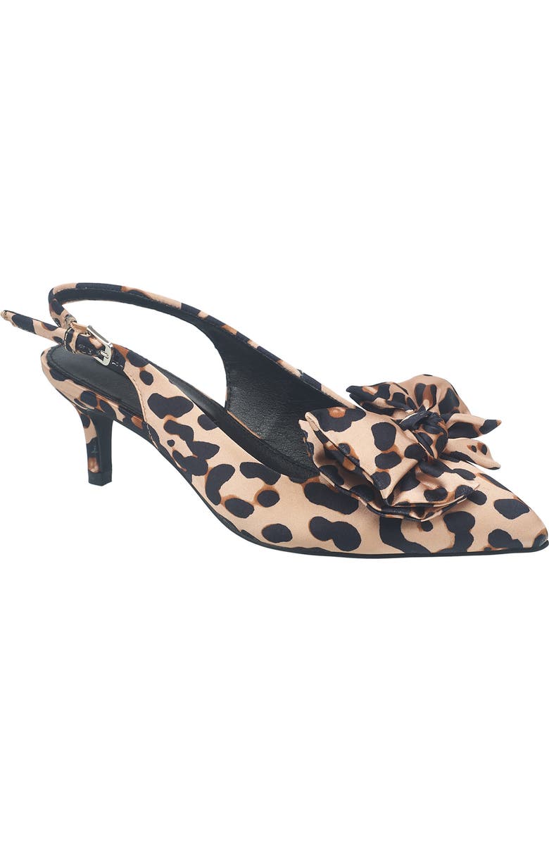 French Connection Quinnbow Slingback Kitten Heel, Main, color, Leopard