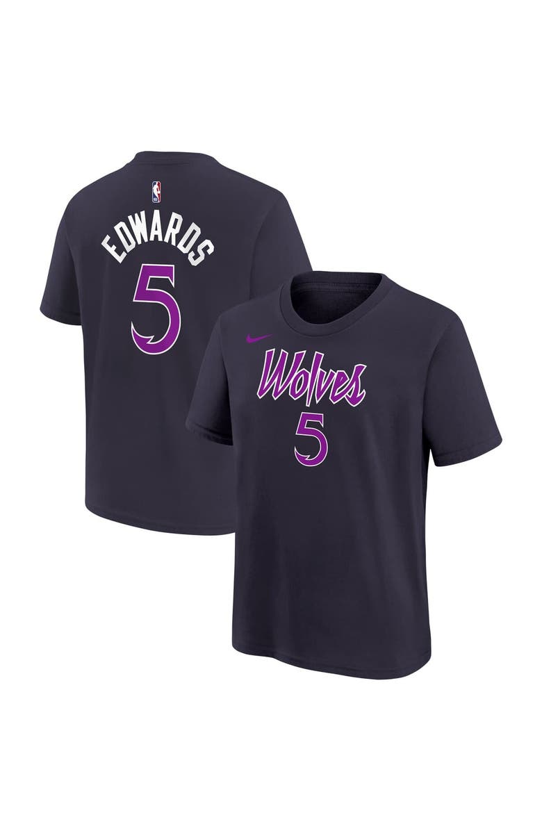 Nike Youth Nike Anthony Edwards Purple Minnesota Timberwolves 2025/26 City Edition Name & Number T-Shirt, Main, color, Purple