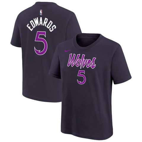 Youth Nike Anthony Edwards Purple Minnesota Timberwolves 2025/26 City Edition Name & Number T-Shirt