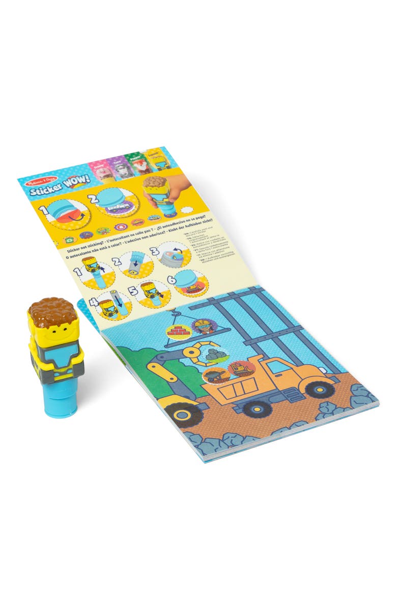 Melissa & Doug Sticker Wow! Construction Activity Pad & Sticker Stamp, Alternate, color,