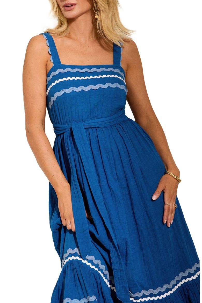 Rick Rack Trim Maxi Dress, Alternate, color, BLUE