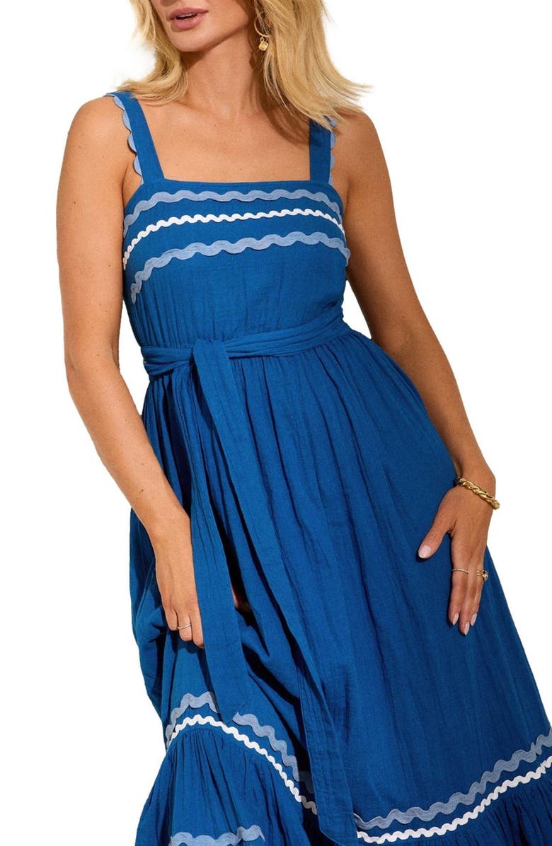 Friends Like These Rick Rack Trim Maxi Dress, Alternate, color, Blue