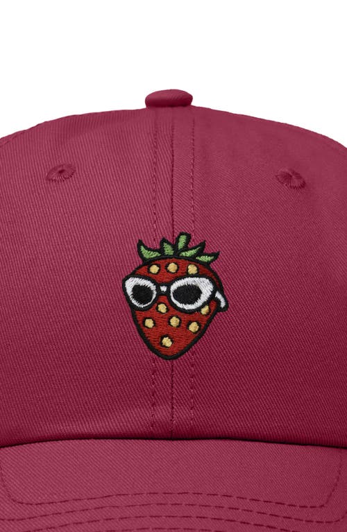 Dalix Strawberry Embroidered Casual Cap In Maroon