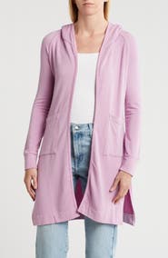 GO COUTURE Wrap Front Hooded Cardigan